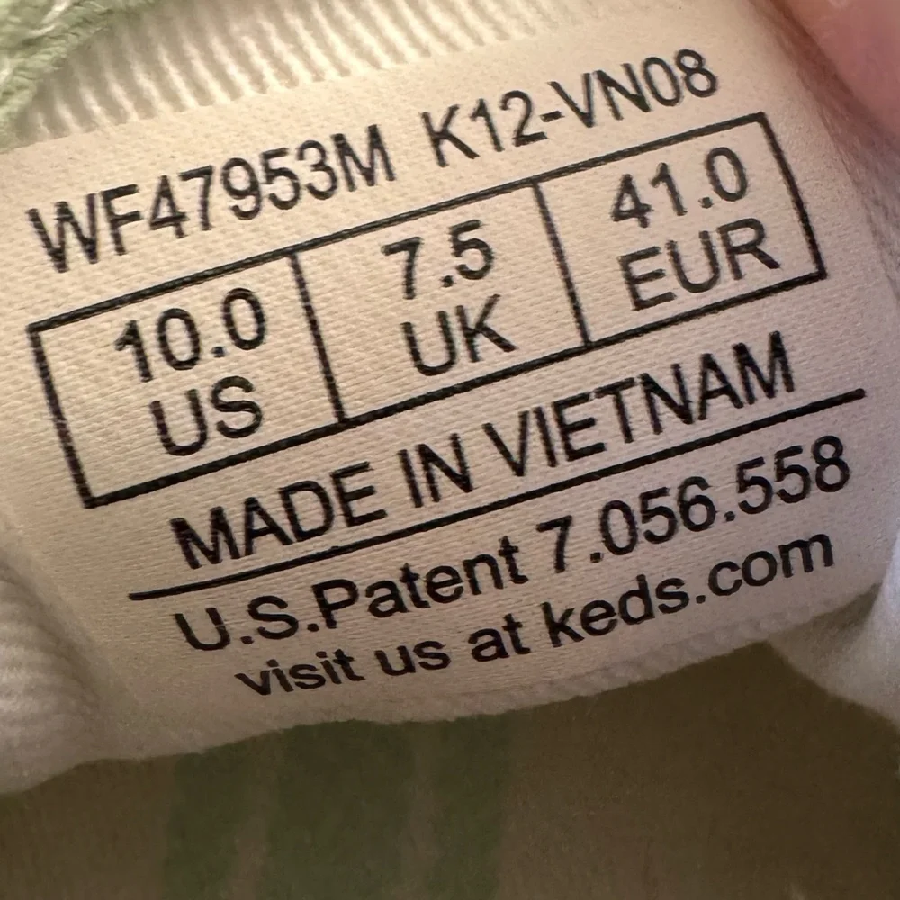 Keds Light Green Off White Polka Dot Lace-Up Shoes